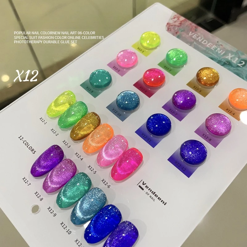 12Pcs 15ml Reflective Glitter Cat Eye Ice Jelly Gel Nail Polish Gorgeous Color Semi Permanent Varnish Soak Off UV Gel Manicure
12Pcs 15ml Reflective Glitter Cat Eye Ice Jelly Gel Nail Polish Gorgeous Color Semi Permanent Varnish Soak Off UV Gel Manicure