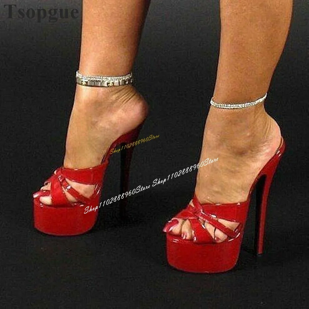 Trending Red Platform Cross Band Slippers Thin High Heel Shoes For Women Slip On Peep Toe 2024 Fashionable Zapatos Para Mujere
Trending Red Platform Cross Band Slippers Thin High Heel Shoes For Women Slip On Peep Toe 2024 Fashionable Zapatos Para Mujere