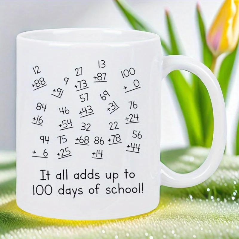 Celebrate the 100th day of school with this unique math equation mug-perfect teacher gift fun classroom decor ceramic white mug
Celebrate the 100th day of school with this unique math equation mug-perfect teacher gift fun classroom decor ceramic white mug