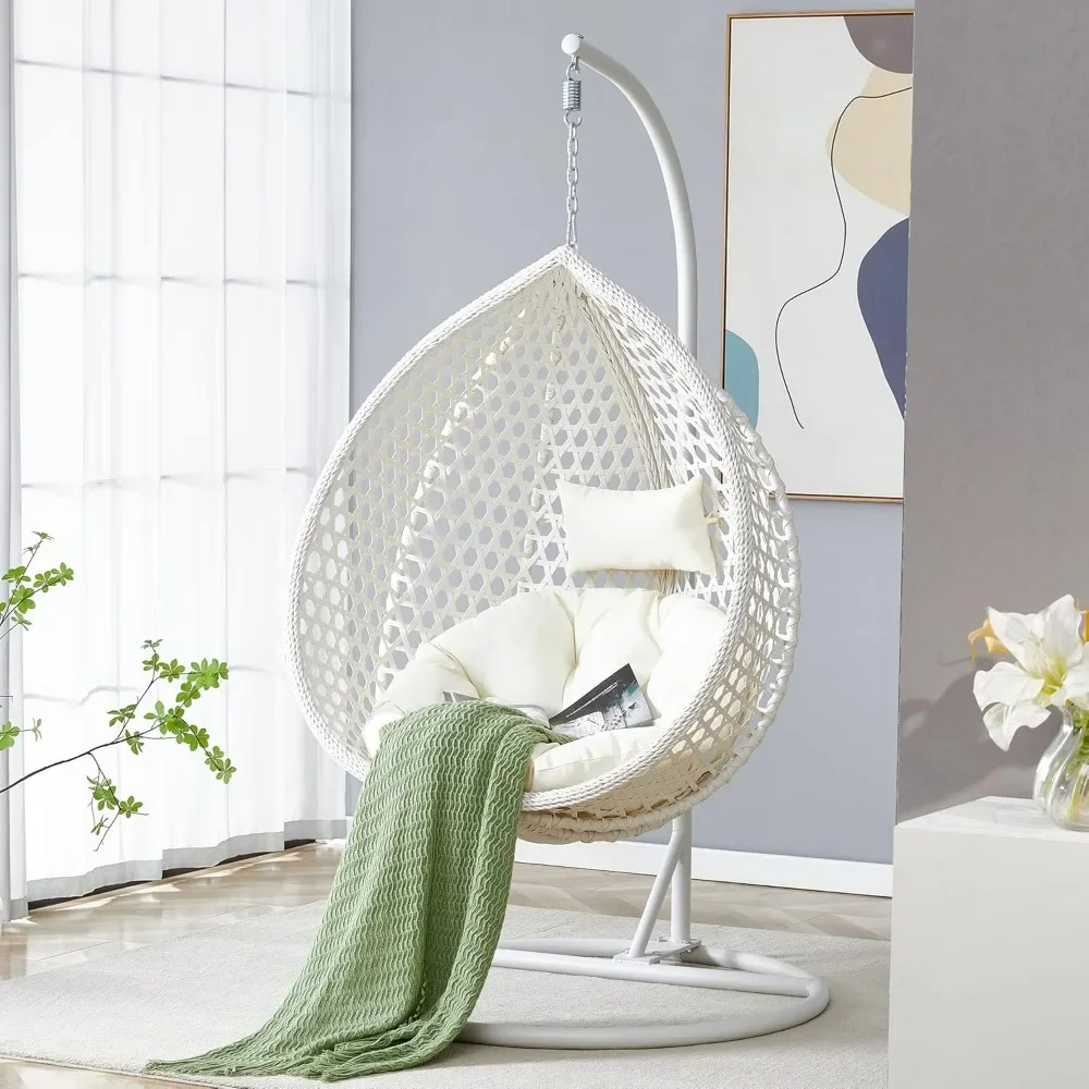 Hanging Egg Chair with Stand, Rattan Wicker Swing Chair with Cushions, Swinging Chair for Bedroom Outdoor Patio Balcony
Hanging Egg Chair with Stand, Rattan Wicker Swing Chair with Cushions, Swinging Chair for Bedroom Outdoor Patio Balcony