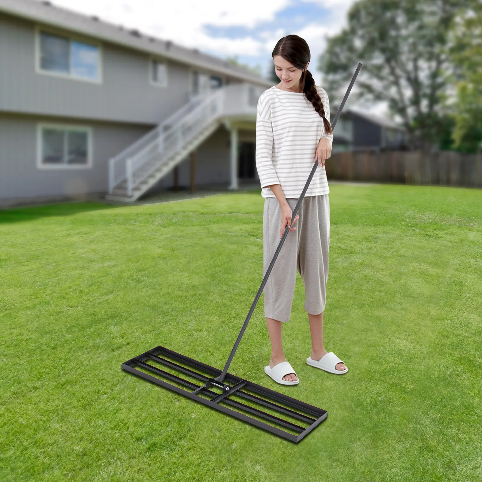 35.83*9.84in Steel Lawn Leveler Tool 180° Rotation Angle for Backyards,Gardens,Farms,Lawns,Yards
35.83*9.84in Steel Lawn Leveler Tool 180° Rotation Angle for Backyards,Gardens,Farms,Lawns,Yards