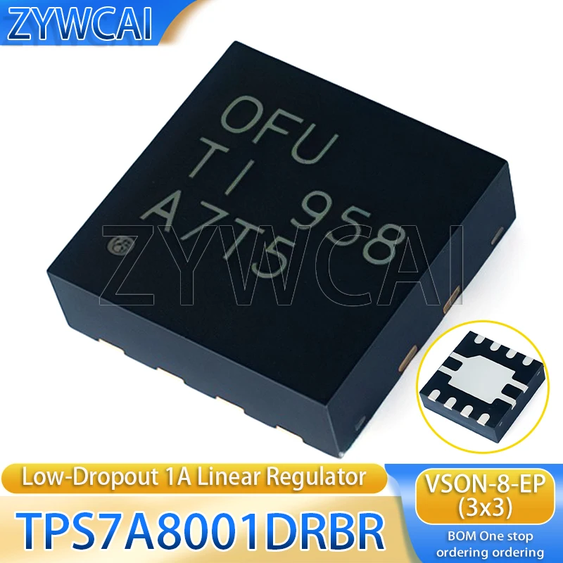 10PCS TPS7A8001DRBR code OFU TPS7A8001 VSON-8 low dropout linear regulator LDO chip
10PCS TPS7A8001DRBR code OFU TPS7A8001 VSON-8 low dropout linear regulator LDO chip