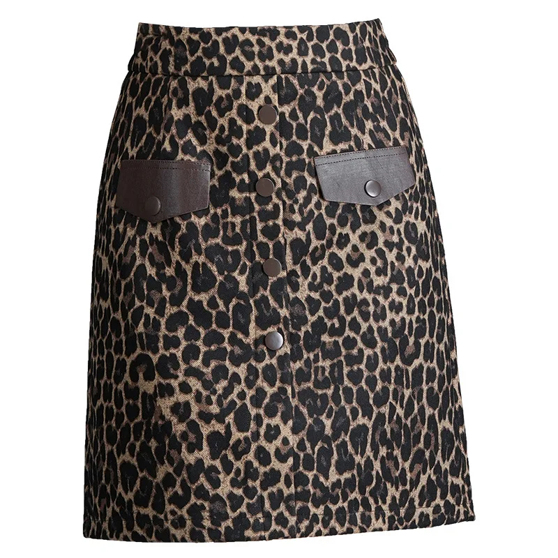 Leopard Print Skirt Women's Autumn And Winter Slimming Package Hip A-Line Temperament Short Skirt r07
Leopard Print Skirt Women's Autumn And Winter Slimming Package Hip A-Line Temperament Short Skirt r07