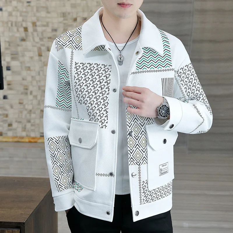 Spring Autumn New Fashion Printing Jacket Man High Street Casual Loose Button Pockets Cardigan Korean Style All-match Tops
Spring Autumn New Fashion Printing Jacket Man High Street Casual Loose Button Pockets Cardigan Korean Style All-match Tops