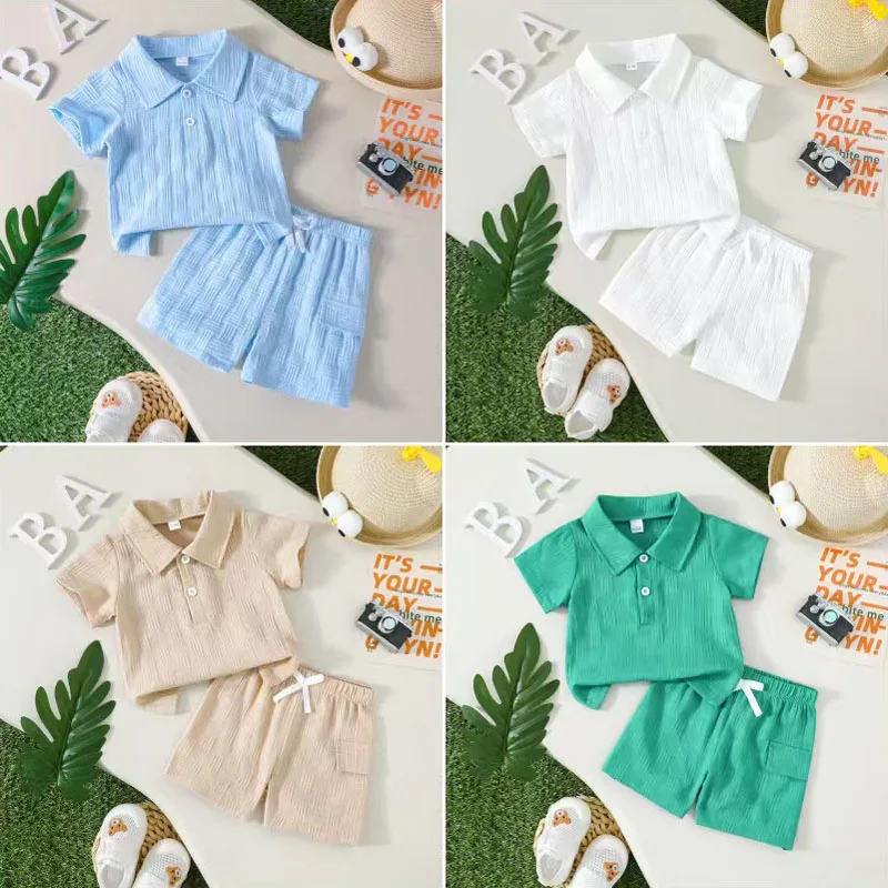 2Pcs Baby Summer Outfit Cotton Knitted Short Sleeve Tops Solid Shorts Set Toddler Casual Fashion Clothes For Kids
2Pcs Baby Summer Outfit Cotton Knitted Short Sleeve Tops Solid Shorts Set Toddler Casual Fashion Clothes For Kids