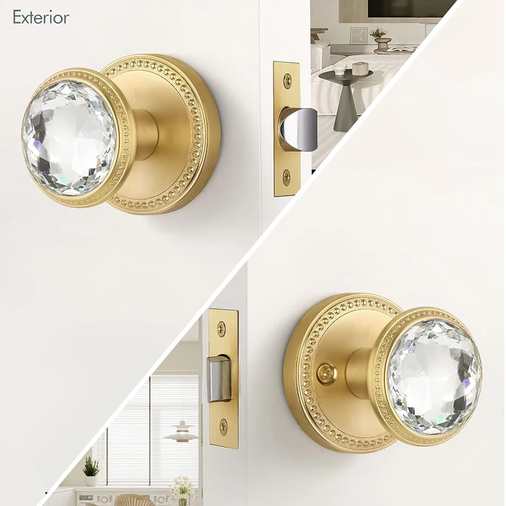 Black gold crystal and brushed gold door lock, suitable for halls, wardrobes, and passages - Zinc alloy, set of 1 piece
Black gold crystal and brushed gold door lock, suitable for halls, wardrobes, and passages - Zinc alloy, set of 1 piece