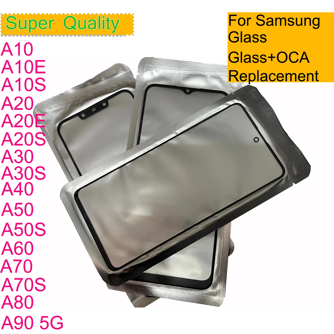 10Pcs For Samsung Galaxy A10 A10S A10E A20 A20S A20E A30 A30S A40 A50 A50S A70 A80 A60 A90 Touch Screen Panel Glass With OCA
10Pcs For Samsung Galaxy A10 A10S A10E A20 A20S A20E A30 A30S A40 A50 A50S A70 A80 A60 A90 Touch Screen Panel Glass With OCA