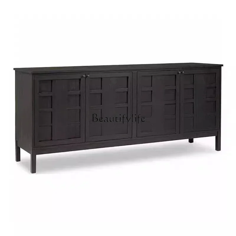 LXFrench retro black solid wood dining side cabinet, wall storage, American living room home storage TV cabinet
LXFrench retro black solid wood dining side cabinet, wall storage, American living room home storage TV cabinet