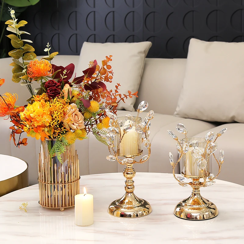 Light luxury glass candlestick romantic candlelight dinner wedding props creative home golden aromatherapy candle crystal
Light luxury glass candlestick romantic candlelight dinner wedding props creative home golden aromatherapy candle crystal