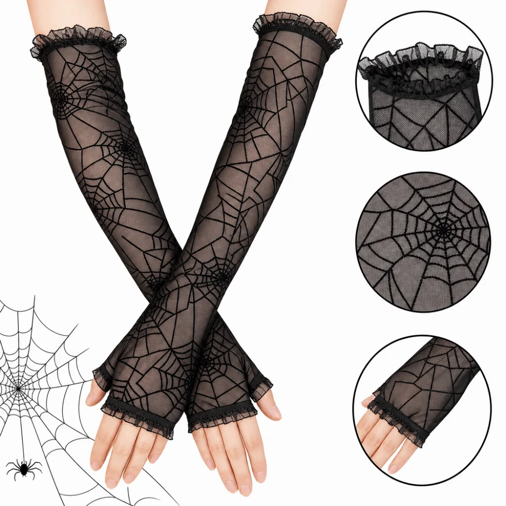 Universal Spider Web Lace Fingerless Gloves Ruched Mesh Mittens Detachable Cuffs Half Finger False Cuffs Spring Autumn
Universal Spider Web Lace Fingerless Gloves Ruched Mesh Mittens Detachable Cuffs Half Finger False Cuffs Spring Autumn