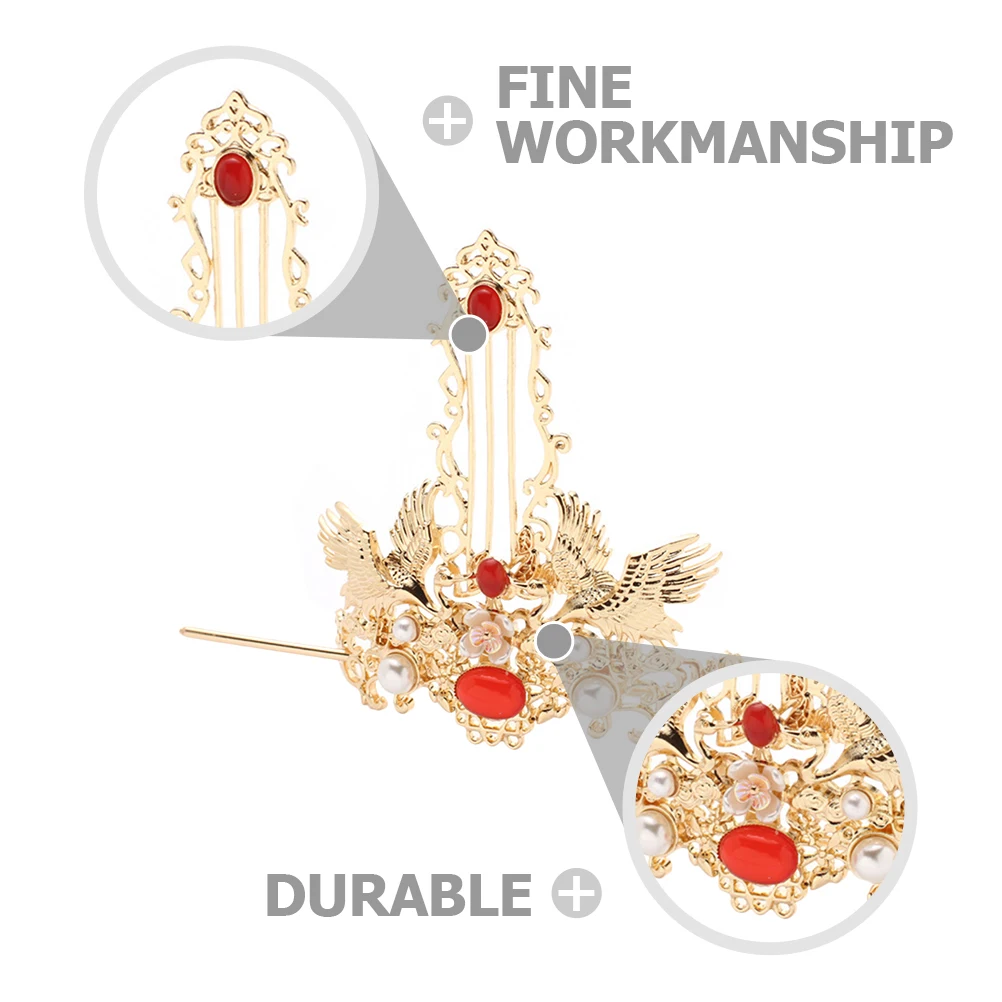 Crane Hairpin Crown Women Girl Metal Traditional Chinese Headpiece Hair Stick Pin Retro Style Elegant Wedding Performance
Crane Hairpin Crown Women Girl Metal Traditional Chinese Headpiece Hair Stick Pin Retro Style Elegant Wedding Performance