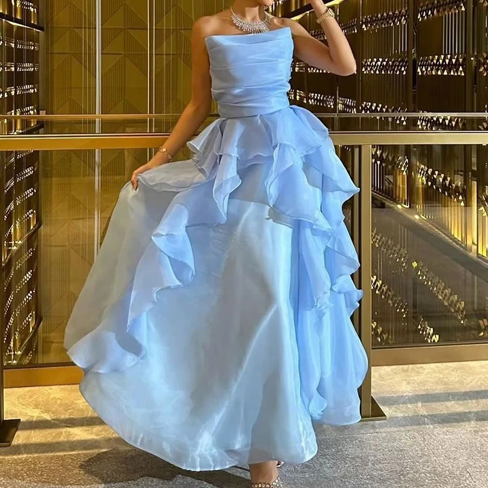 Customized High Quality Chiffon Evening Dresses Temperament Strapless Sleeveless A-Line Floor Length Bespoke Occasion Gowns
Customized High Quality Chiffon Evening Dresses Temperament Strapless Sleeveless A-Line Floor Length Bespoke Occasion Gowns