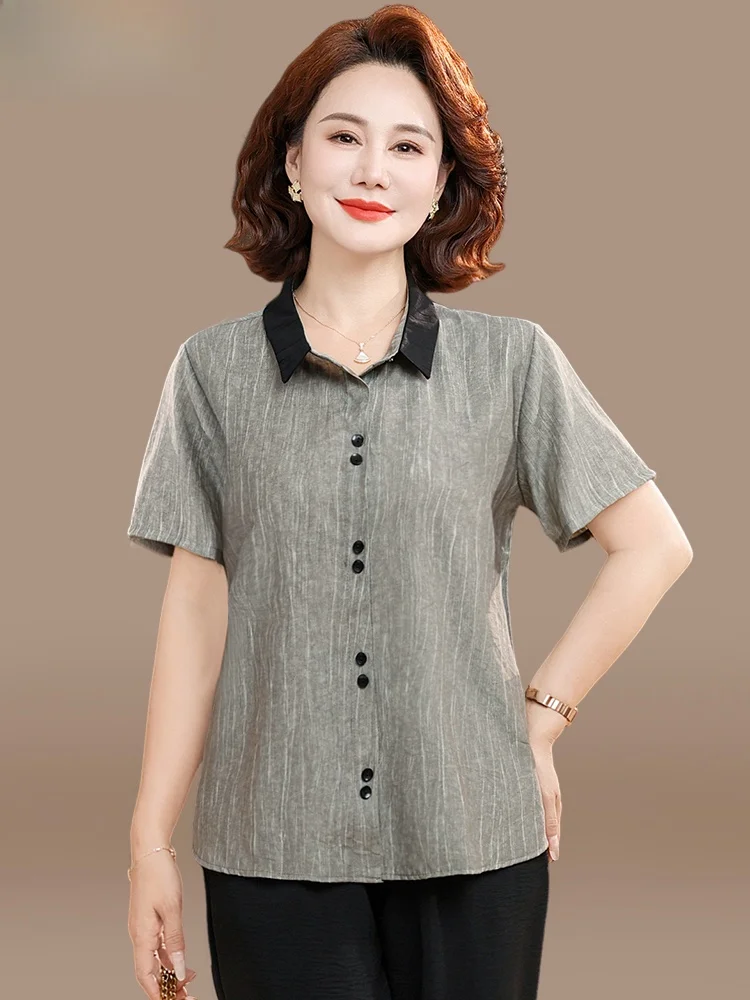 Ladies Cotton Linen ort Sve irt And Pants Set plus Size Summer Faion Wear for Mothers in mid Age up Comfortable L...
Ladies Cotton Linen ort Sve irt And Pants Set plus Size Summer Faion Wear for Mothers in mid Age up Comfortable L...