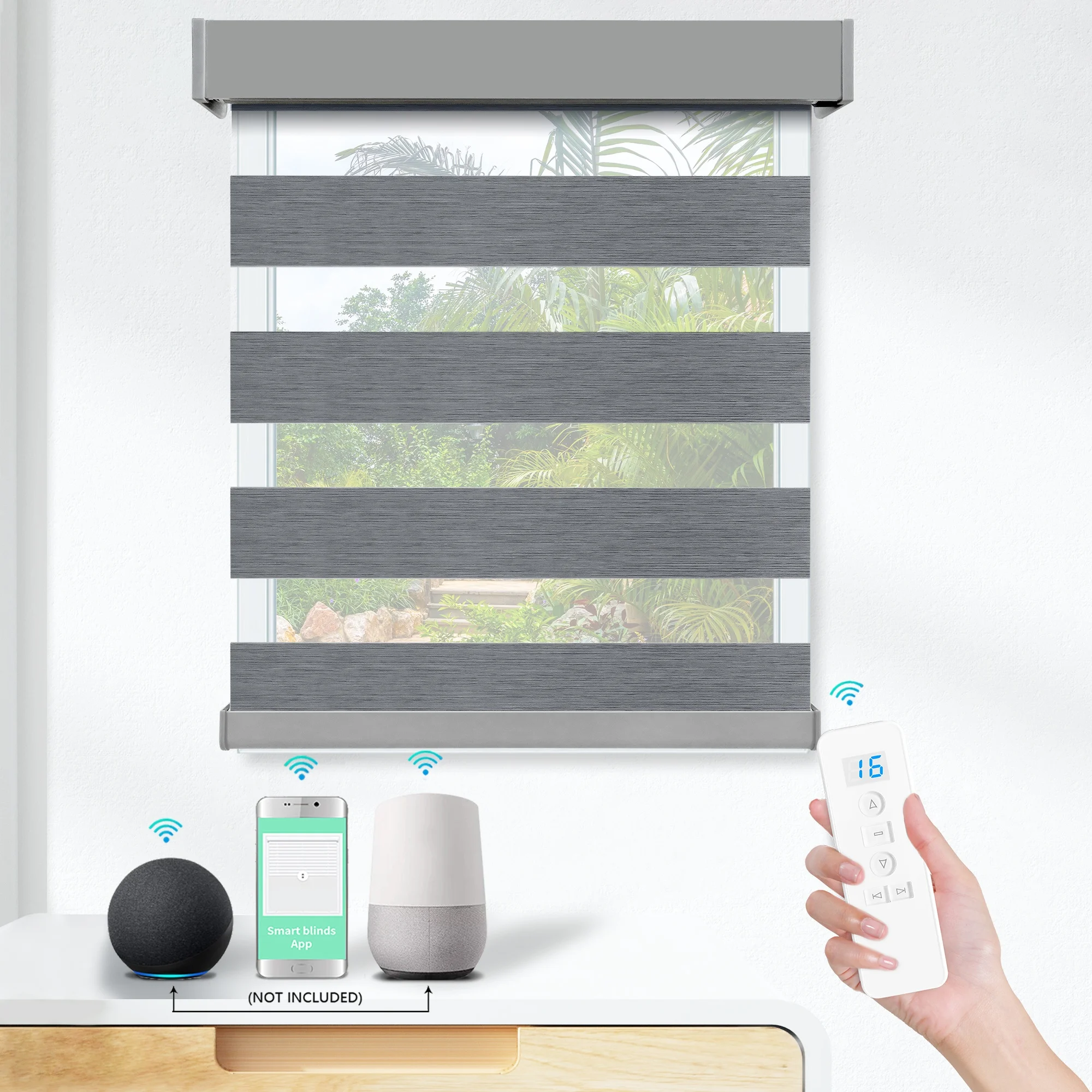 Smart Remote Control Google Tuya APP Wifi Automatic Wireless Rechargeable Battery Motorized Zebra Blind for Window Made in China
Smart Remote Control Google Tuya APP Wifi Automatic Wireless Rechargeable Battery Motorized Zebra Blind for Window Made in China