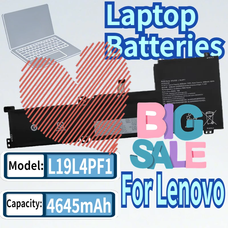 L19M / L19L4PF1 Laptop Battery for Lenovo Xiaoxin 15 2020/2022 (IIL/ARE/ALC/ITL) 15.2V 4645mAh Replacement Notebook Battery
L19M / L19L4PF1 Laptop Battery for Lenovo Xiaoxin 15 2020/2022 (IIL/ARE/ALC/ITL) 15.2V 4645mAh Replacement Notebook Battery