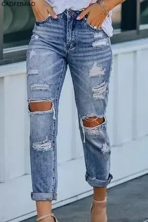 2025 New Pencil Pants Ripped Slim Fit High Waist Vintage Streetwear Casual Fashion Stretch Blue Jeans Woman Pants Women
2025 New Pencil Pants Ripped Slim Fit High Waist Vintage Streetwear Casual Fashion Stretch Blue Jeans Woman Pants Women
