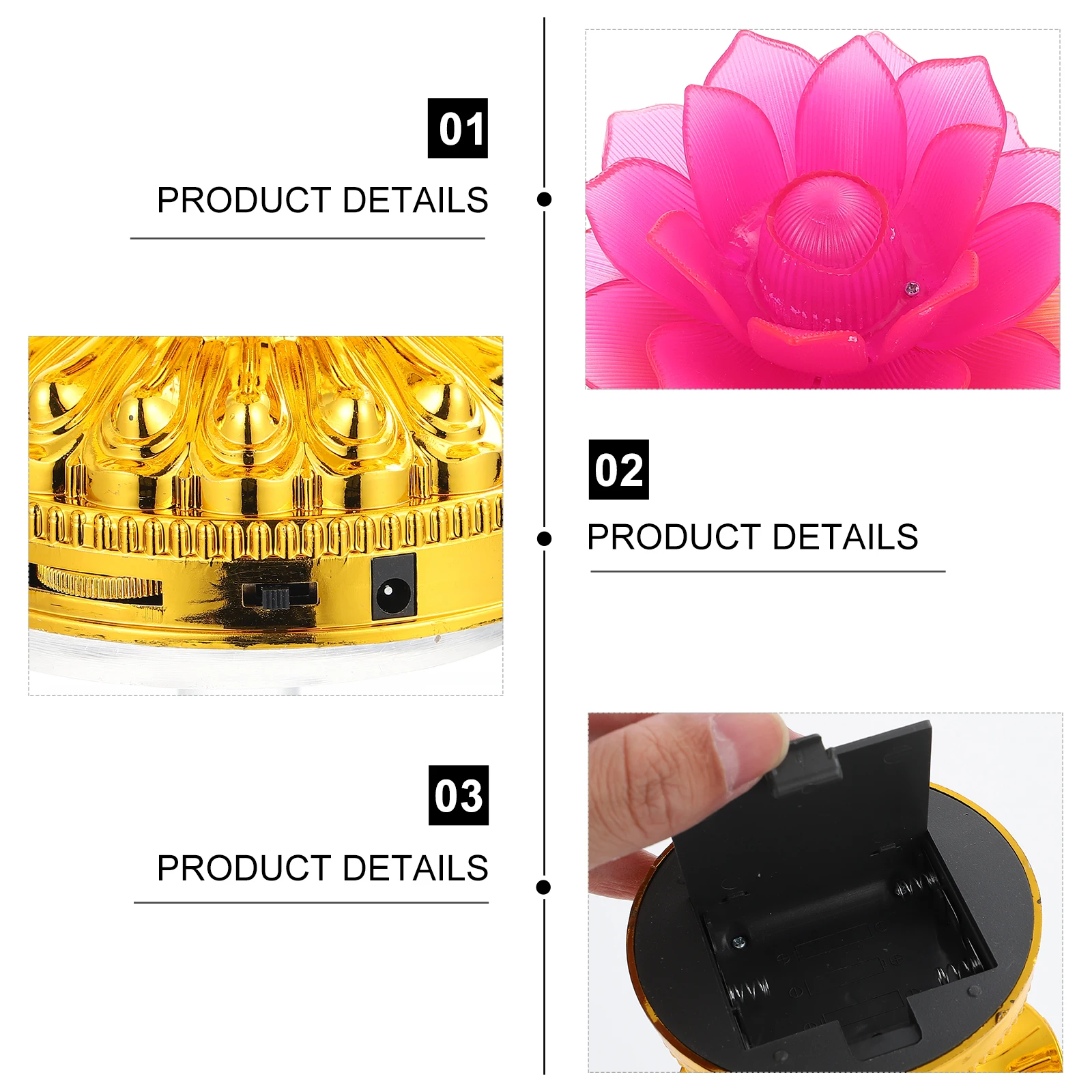 Colorful Lotus Lamp Plastic Flower Design LED Buddha Light Desk nament Small Size Lightweight HomeDecoration ColorChanging LED
Colorful Lotus Lamp Plastic Flower Design LED Buddha Light Desk nament Small Size Lightweight HomeDecoration ColorChanging LED