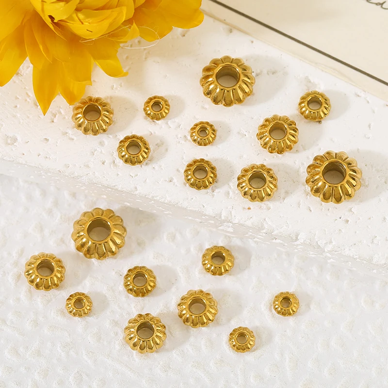 10pcs 4/5/6/8mm Stainless Steel UFO Spacer Daisy Flower Beads Gear Lace Loose Bead for DIY Bracelets Jewelry Making Supplies
10pcs 4/5/6/8mm Stainless Steel UFO Spacer Daisy Flower Beads Gear Lace Loose Bead for DIY Bracelets Jewelry Making Supplies