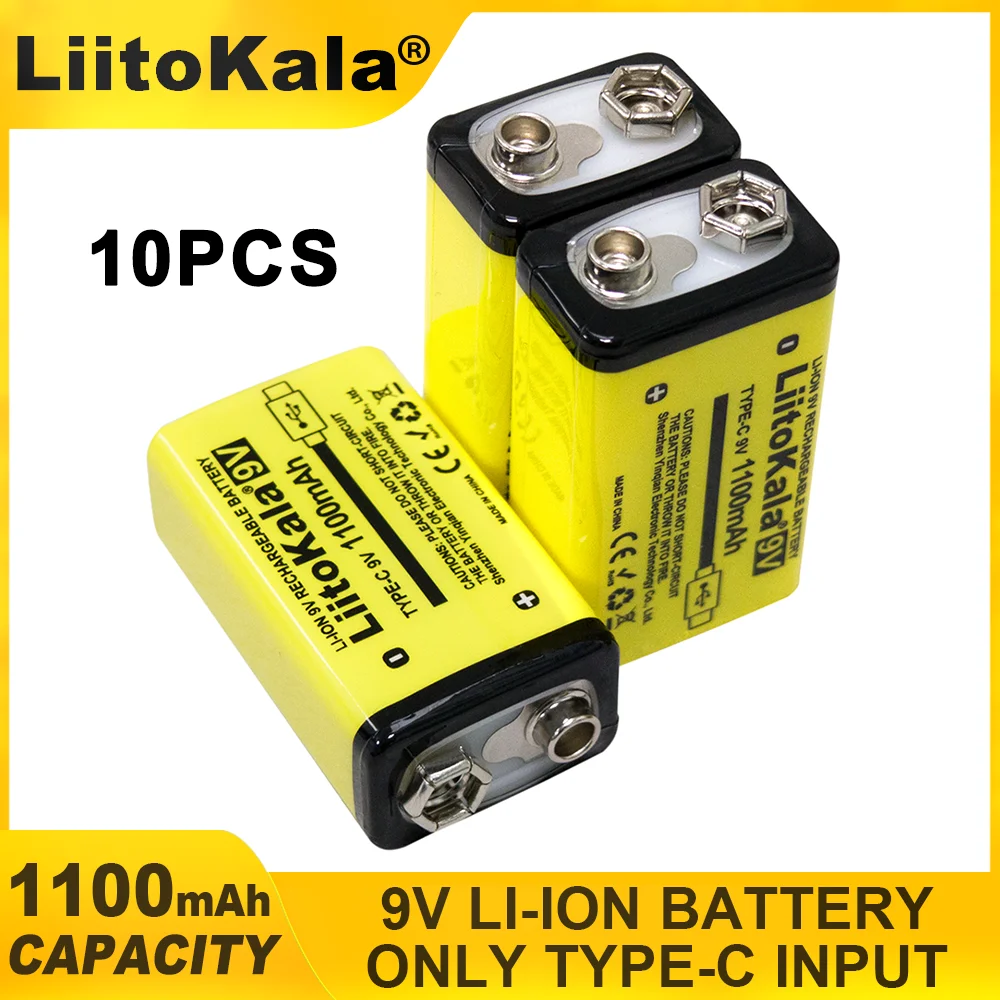 10 шт. LiitoKala 9 В 1100 мАч USB перезаряжаемая литиевая батарея 6F22 для мультиметра, микрофона, игрушки, гитары, КТВ
10 шт. LiitoKala 9 В 1100 мАч USB перезаряжаемая литиевая батарея 6F22 для мультиметра, микрофона, игрушки, гитары, КТВ