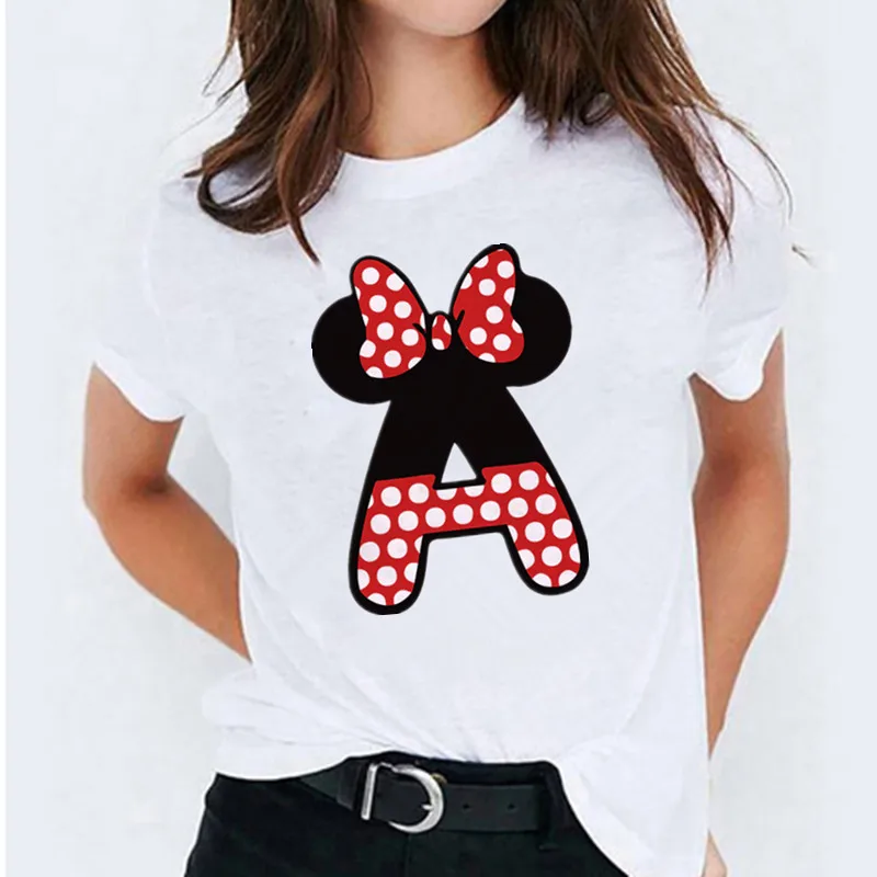 Minnie Print Cotton T Shirt Women Custom Name Monogram Women High Quality T Shirt Disney Font A-Z Short Sleeve T Shirt
Minnie Print Cotton T Shirt Women Custom Name Monogram Women High Quality T Shirt Disney Font A-Z Short Sleeve T Shirt