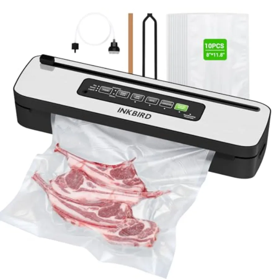 Vacuum Sealer Machine for Kitchen Use, ABS Plastic Body, Black, 130W High Power with Liquid/Moist/Dry 6-Food Modes, Compact Des
Vacuum Sealer Machine for Kitchen Use, ABS Plastic Body, Black, 130W High Power with Liquid/Moist/Dry 6-Food Modes, Compact Des