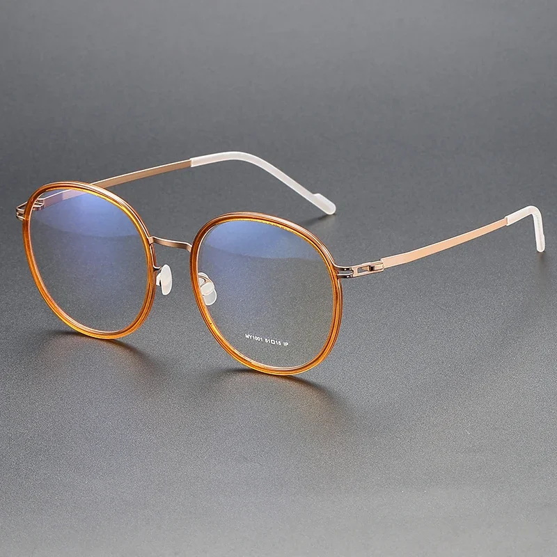 Retro Round German Luxury Brand Men Prescription Eyeglasses Lightweight No Screw Stainless Steel Eyewear Women Glasses Frames
Retro Round German Luxury Brand Men Prescription Eyeglasses Lightweight No Screw Stainless Steel Eyewear Women Glasses Frames