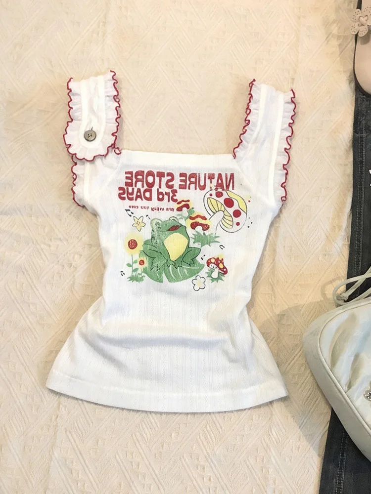 Cute Cartoon Print Square Collar Svel Slim Fit ort Vest Women's Summer Faionable Casual Wear Daily Comfortable
Cute Cartoon Print Square Collar Svel Slim Fit ort Vest Women's Summer Faionable Casual Wear Daily Comfortable
