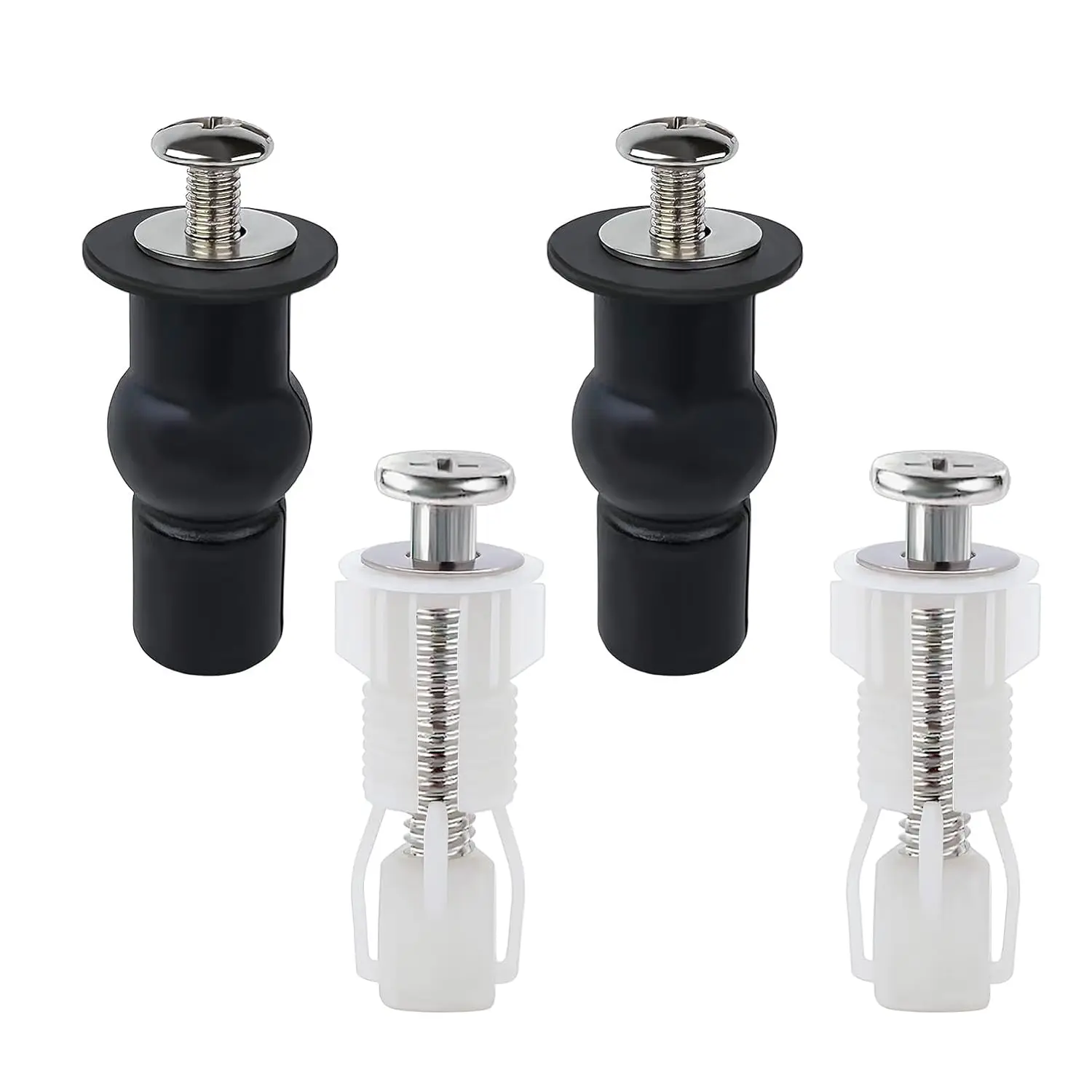 Stainless Toilet Seat Bolts and Nuts Set with Expanding Rubber & Plastic Nuts for Easy DIY Installation, Fits 14-19mm Holes
Stainless Toilet Seat Bolts and Nuts Set with Expanding Rubber & Plastic Nuts for Easy DIY Installation, Fits 14-19mm Holes
