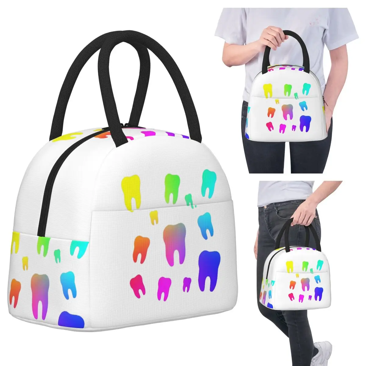 Rainbow Teeth Insulated Lunch Bag for Kids School Cooler Thermal Food Box Tote Portable Lunch Boxes Container
Rainbow Teeth Insulated Lunch Bag for Kids School Cooler Thermal Food Box Tote Portable Lunch Boxes Container