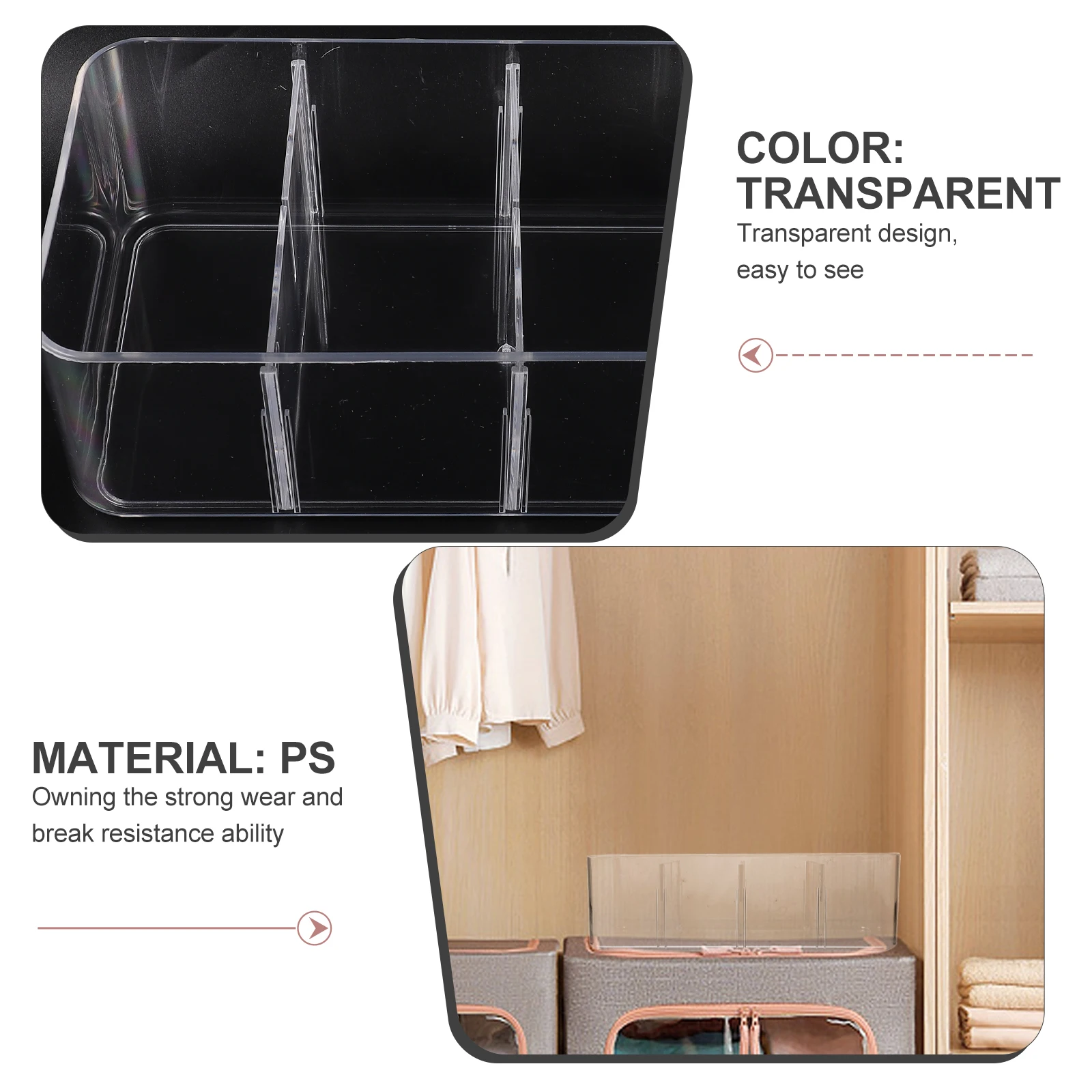 4 Compartments Underwear Storage Box Clear Bra Sock Drawer Organizer Closet Lingerie Pants Tie Scarf Accessories Storage
4 Compartments Underwear Storage Box Clear Bra Sock Drawer Organizer Closet Lingerie Pants Tie Scarf Accessories Storage
