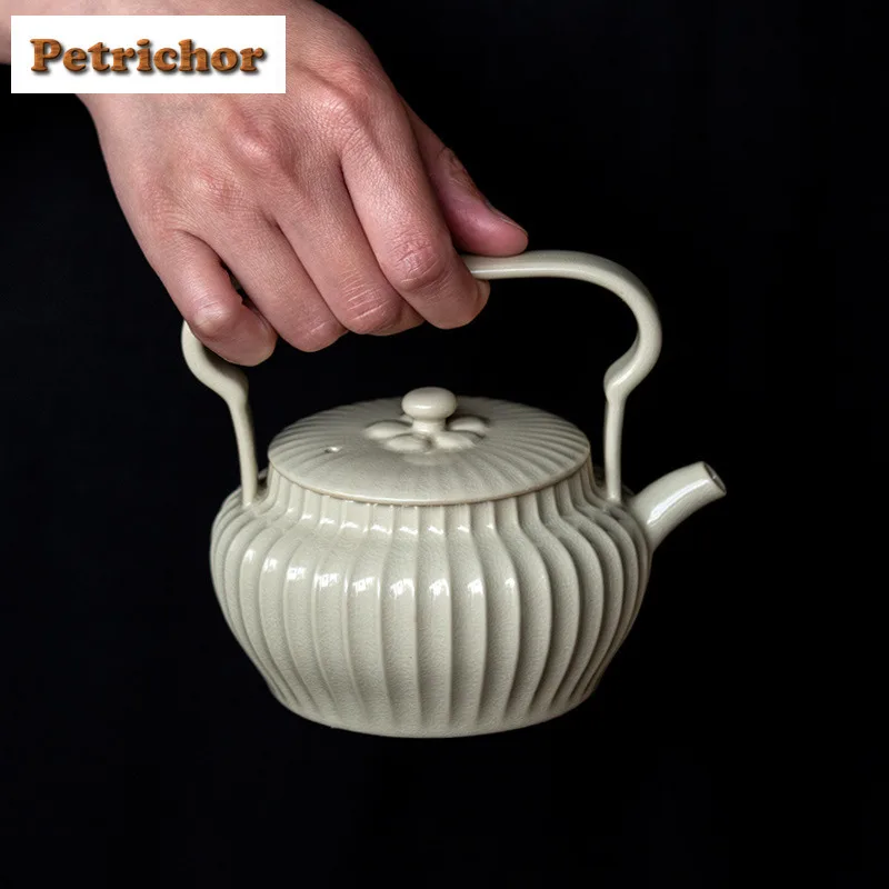 350ml Striped Japanese Handmade Soda Glazed Lifting Handle Teapot Zen Tea Infuser Pot Tea Brewing Kettle With Ball Hole Tea Item
350ml Striped Japanese Handmade Soda Glazed Lifting Handle Teapot Zen Tea Infuser Pot Tea Brewing Kettle With Ball Hole Tea Item