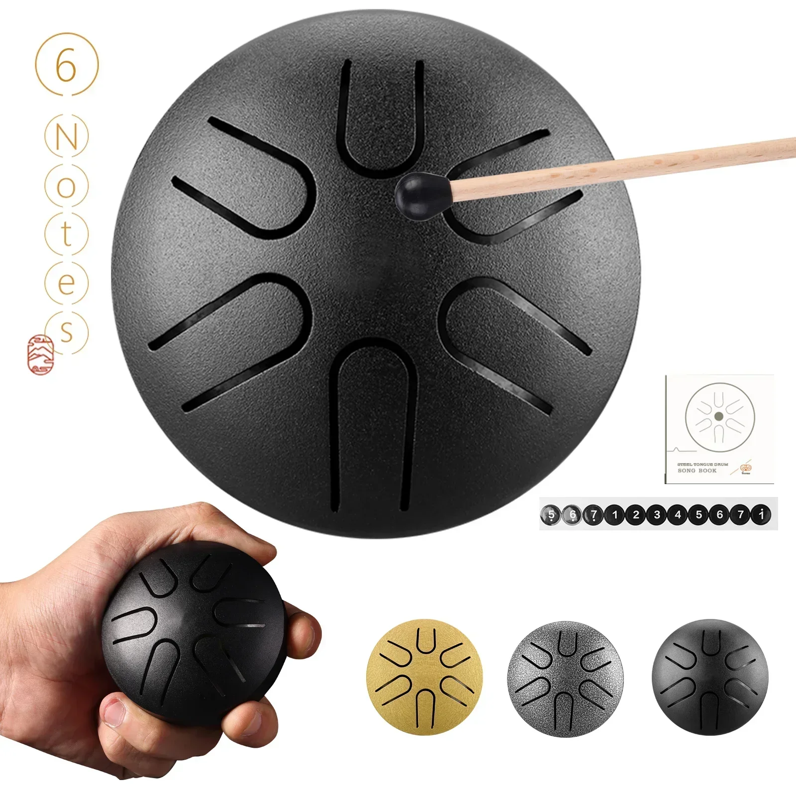 3 Inch 6 Tone Steel Tongue Drum Mini Hand Pan Drums with Drumsticks Percussion Musical Instruments Giftware Drum Accessories
3 Inch 6 Tone Steel Tongue Drum Mini Hand Pan Drums with Drumsticks Percussion Musical Instruments Giftware Drum Accessories