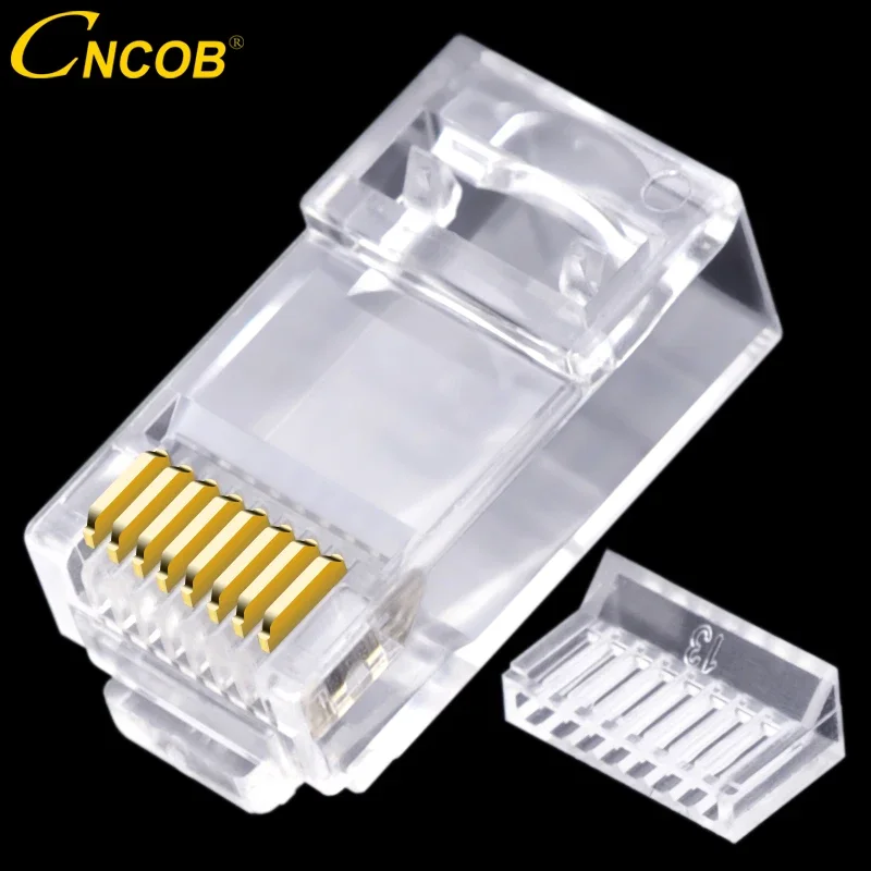 Разъем CNCOB RJ45 Cat 6, разъемы сетевого кабеля Gigabit Ethernet, модульная вилка Utp Cat6, кристаллическая головка, позолоченная
Разъем CNCOB RJ45 Cat 6, разъемы сетевого кабеля Gigabit Ethernet, модульная вилка Utp Cat6, кристаллическая головка, позолоченная
