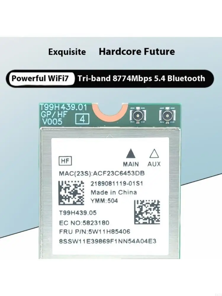 MT7927 Triples Band Wireless Adapters 6GHz Frequency 320MHz Channel WiFi7 Certifieds 8774Mbps NGFFs M.2 Networking Card
MT7927 Triples Band Wireless Adapters 6GHz Frequency 320MHz Channel WiFi7 Certifieds 8774Mbps NGFFs M.2 Networking Card