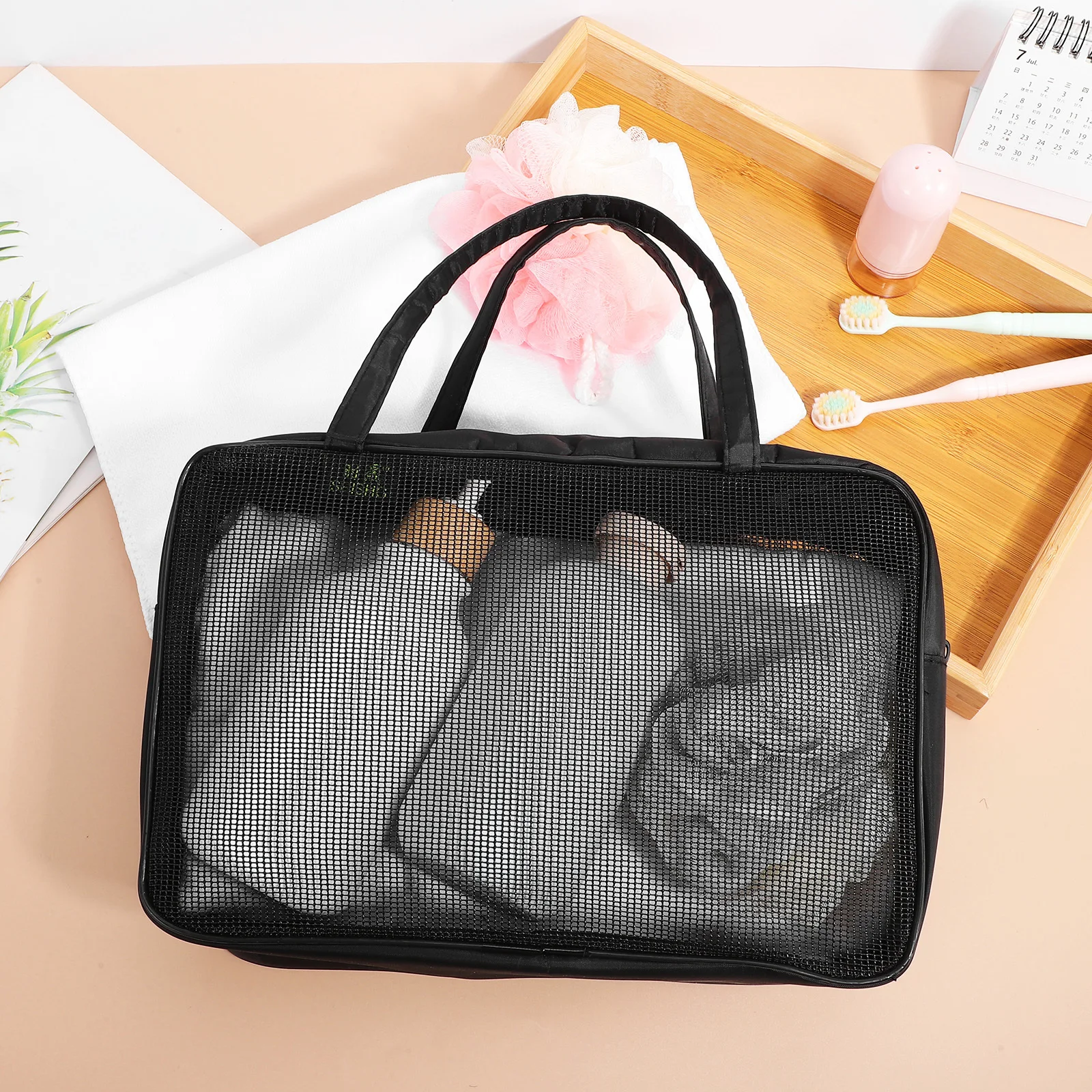 Mesh Toiletry Bag Large Capacity Transparent Mesh Double Handles Travel Organizer Makeup Skincare Bag Travel Organizer Bags
Mesh Toiletry Bag Large Capacity Transparent Mesh Double Handles Travel Organizer Makeup Skincare Bag Travel Organizer Bags