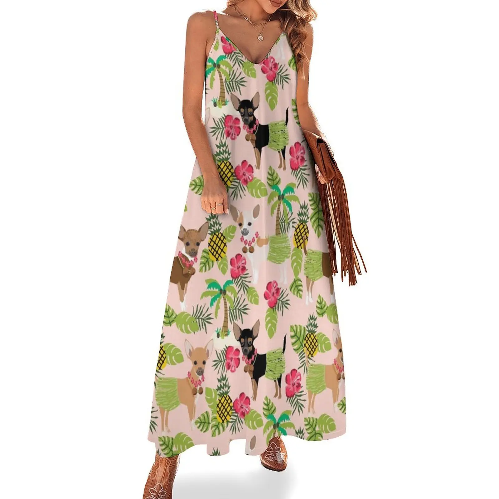 Chihuahuas dog breed hula hawaii tropical palm trees chihuahua Sleeveless Dress Long dresses evening dresses women Dress
Chihuahuas dog breed hula hawaii tropical palm trees chihuahua Sleeveless Dress Long dresses evening dresses women Dress