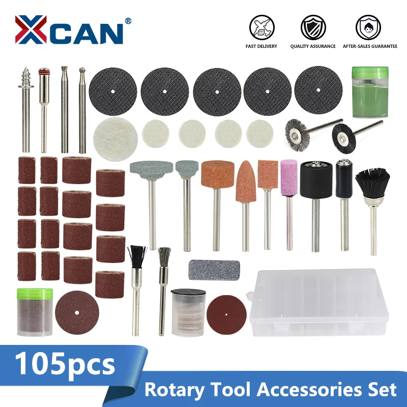 XCAN 105pcs Rotary Tool Accessories Set Mini Saw Blade Abrasive Tool for Dremel Bits Wood Metal Engraving Power Sanding
XCAN 105pcs Rotary Tool Accessories Set Mini Saw Blade Abrasive Tool for Dremel Bits Wood Metal Engraving Power Sanding
