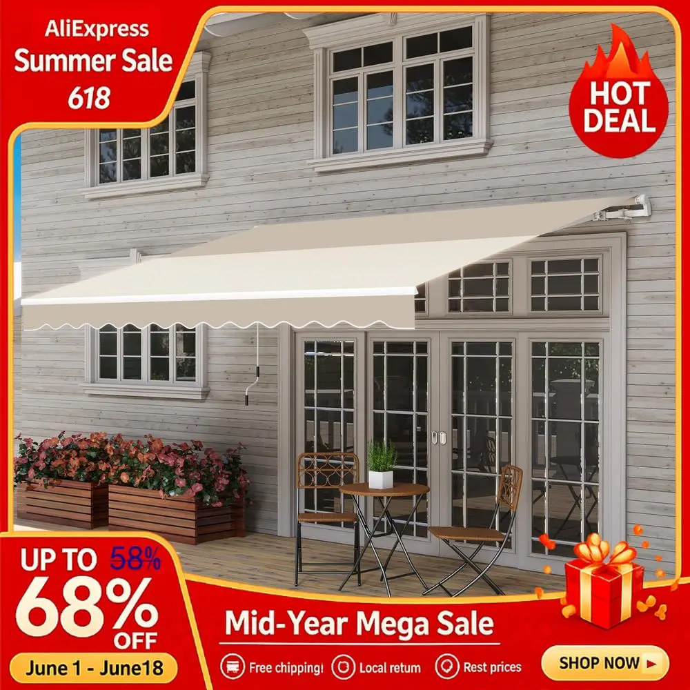 12x10 Retractable Awning Patio Awnings Sun Shade Shelter Manual Crank Handle,280g m2 UV amp WaterResistant Fabric Awnings,Custom
12x10 Retractable Awning Patio Awnings Sun Shade Shelter Manual Crank Handle,280g m2 UV amp WaterResistant Fabric Awnings,Custom