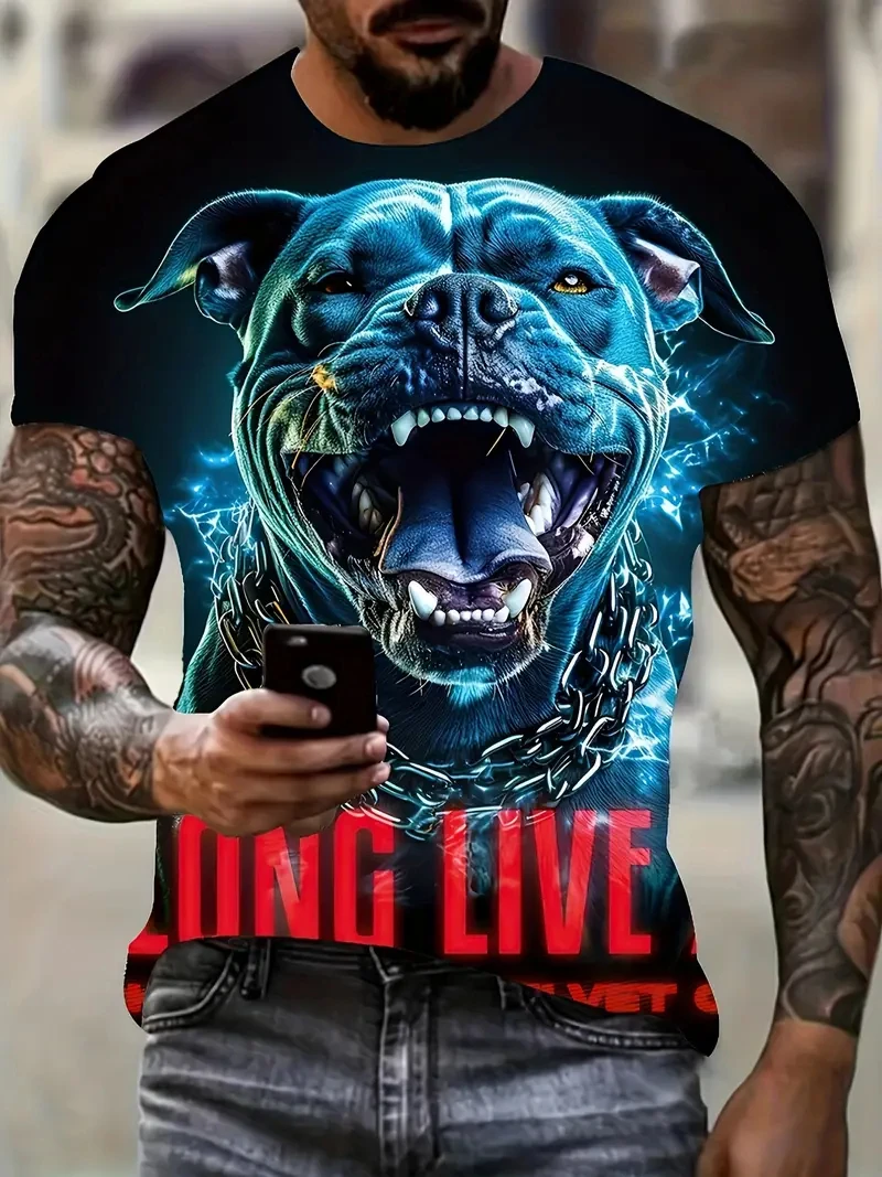 Funny 3D Fighting Dog Print T Shirt For Men Fashion Trend Street Men's Clothes Casual O-neck Short Sleeve Tops Summer Loose Tees
Funny 3D Fighting Dog Print T Shirt For Men Fashion Trend Street Men's Clothes Casual O-neck Short Sleeve Tops Summer Loose Tees