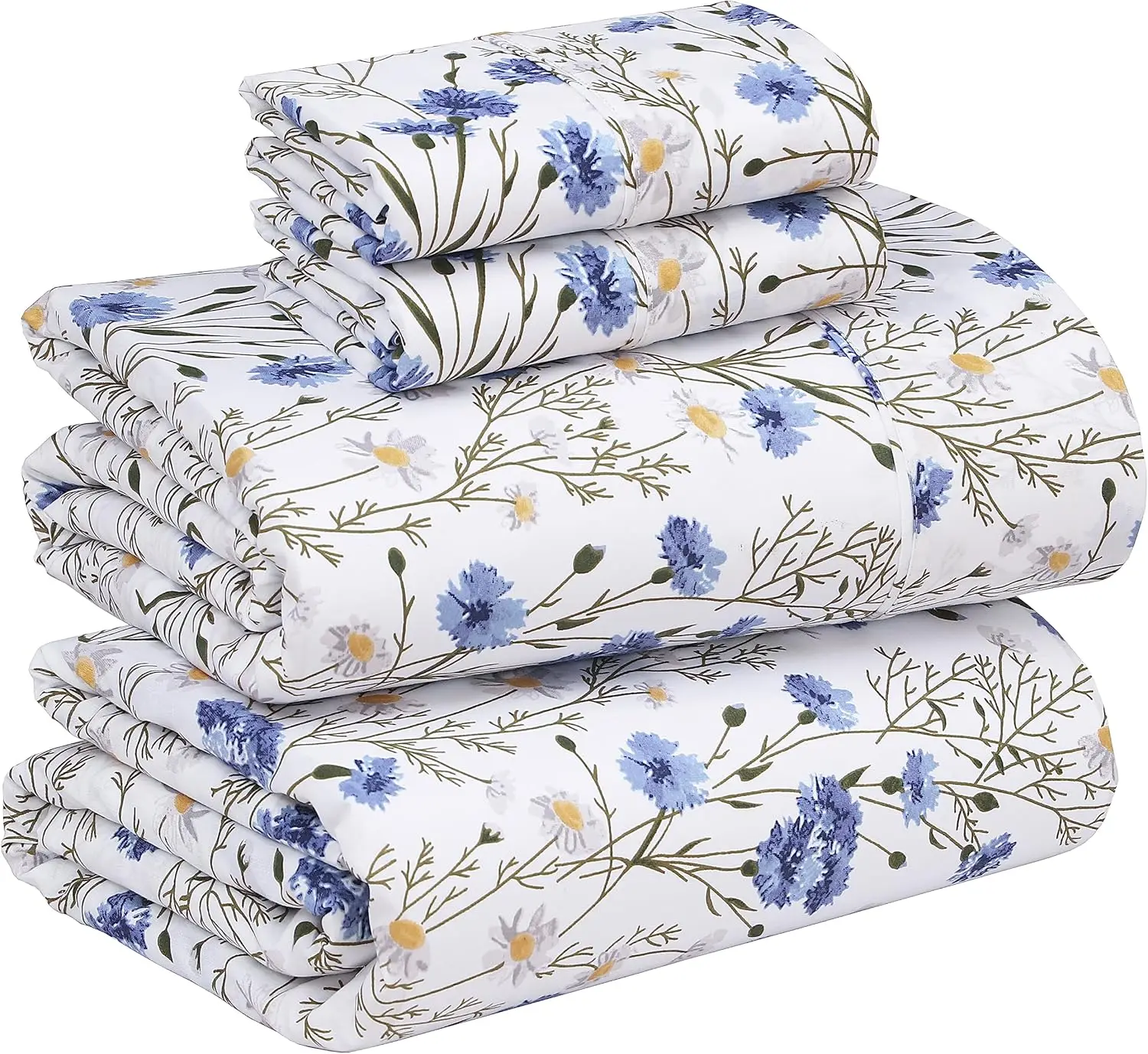 Queen Size Cotton Percale Sheets, Cooling Breathable Floral Design, Durable Soft 4-Piece Set with Deep Pocket
Queen Size Cotton Percale Sheets, Cooling Breathable Floral Design, Durable Soft 4-Piece Set with Deep Pocket
