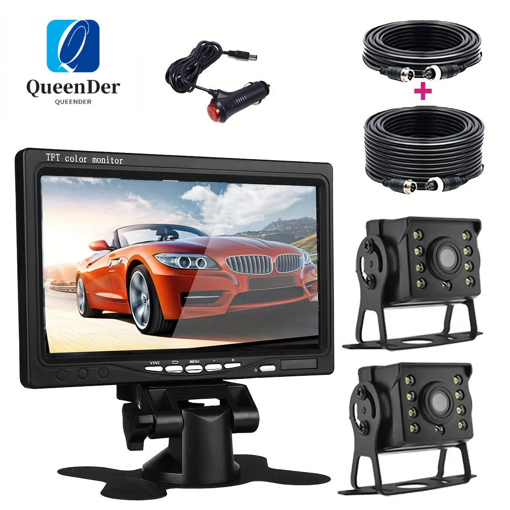 7'' Monitor 2x Backup Camera 12-24V 8LED IR Rear View Truck Camera HD Display Full Set Parking Reverse System For Pickup Van RV
7'' Monitor 2x Backup Camera 12-24V 8LED IR Rear View Truck Camera HD Display Full Set Parking Reverse System For Pickup Van RV