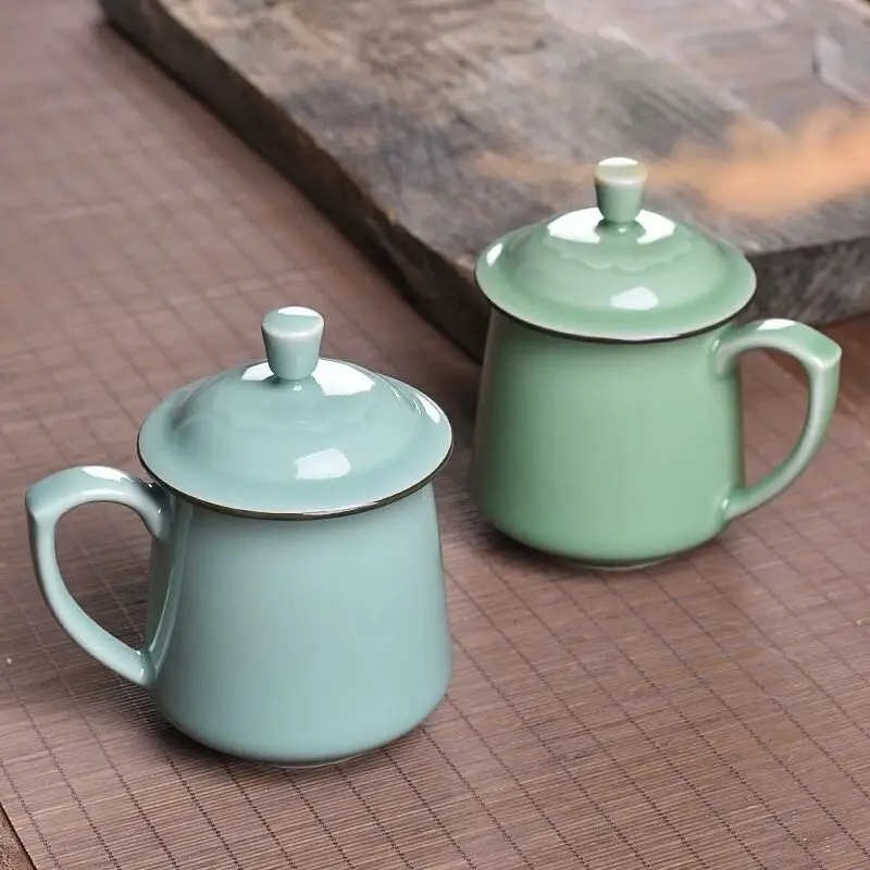 Celadon tea cup for home tea cup ceramic large water cup with lid office cup personal conference cup
Celadon tea cup for home tea cup ceramic large water cup with lid office cup personal conference cup