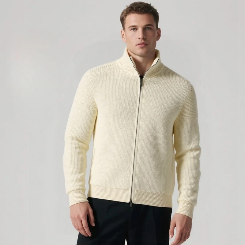 Men's Knitted Zipper Collar Sweater Casual Pure Color Autumn Winter Outerwear Fashionable Youth Style Knitwear Coat
Men's Knitted Zipper Collar Sweater Casual Pure Color Autumn Winter Outerwear Fashionable Youth Style Knitwear Coat