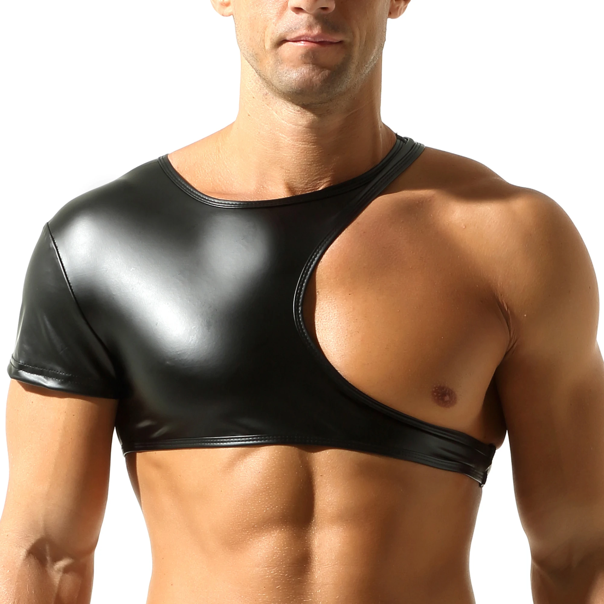 Черные мужские односторонние футболки с короткими рукавами, сексуальные односторонние эластичные мягкие майки с открытой грудью, сетчатые/топы из лакированной кожи
Черные мужские односторонние футболки с короткими рукавами, сексуальные односторонние эластичные мягкие майки с открытой грудью, сетчатые/топы из лакированной кожи