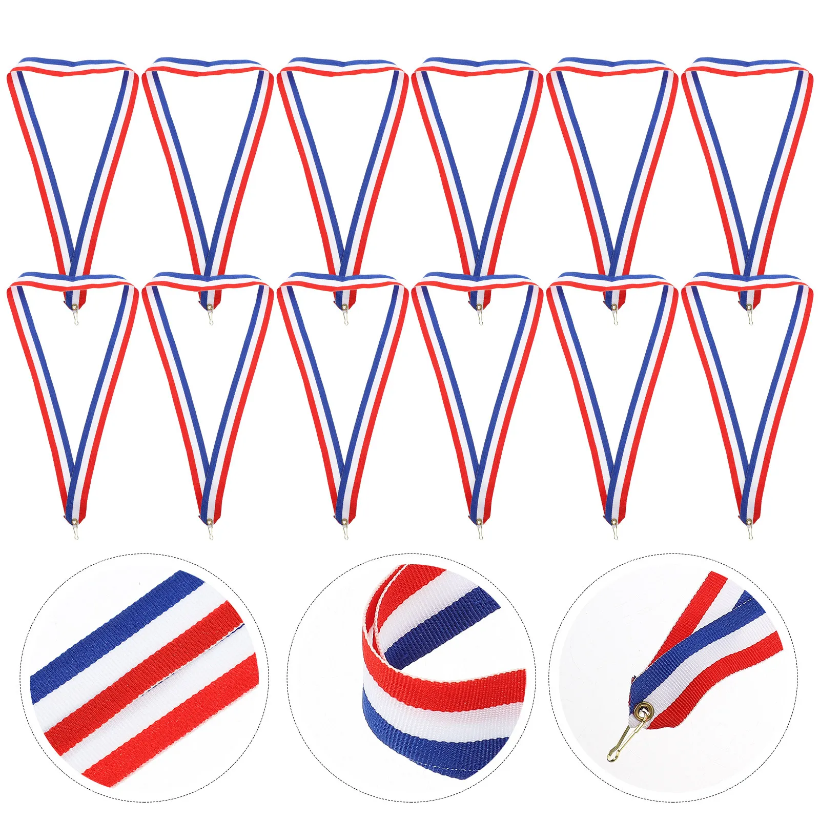 12Pcs Medal Lanyard with Clips Sports Meeting Ribbons for Competition Awards Party Games Relay Races Festival Events
12Pcs Medal Lanyard with Clips Sports Meeting Ribbons for Competition Awards Party Games Relay Races Festival Events