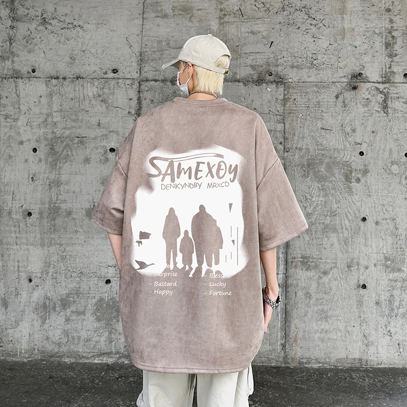 American Sle Loose Men's T-irt Deer Skin Velvet ort Sve Summer Trendy Brand Breathable Casual round Ne Top
American Sle Loose Men's T-irt Deer Skin Velvet ort Sve Summer Trendy Brand Breathable Casual round Ne Top