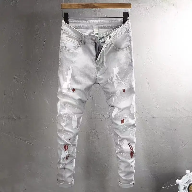 Light Gray Patch Jeans Men's Autumn Winter New Trendy Brand Graffiti White Trend Casual Elastic Slim-fitting Small Feet Pants
Light Gray Patch Jeans Men's Autumn Winter New Trendy Brand Graffiti White Trend Casual Elastic Slim-fitting Small Feet Pants
