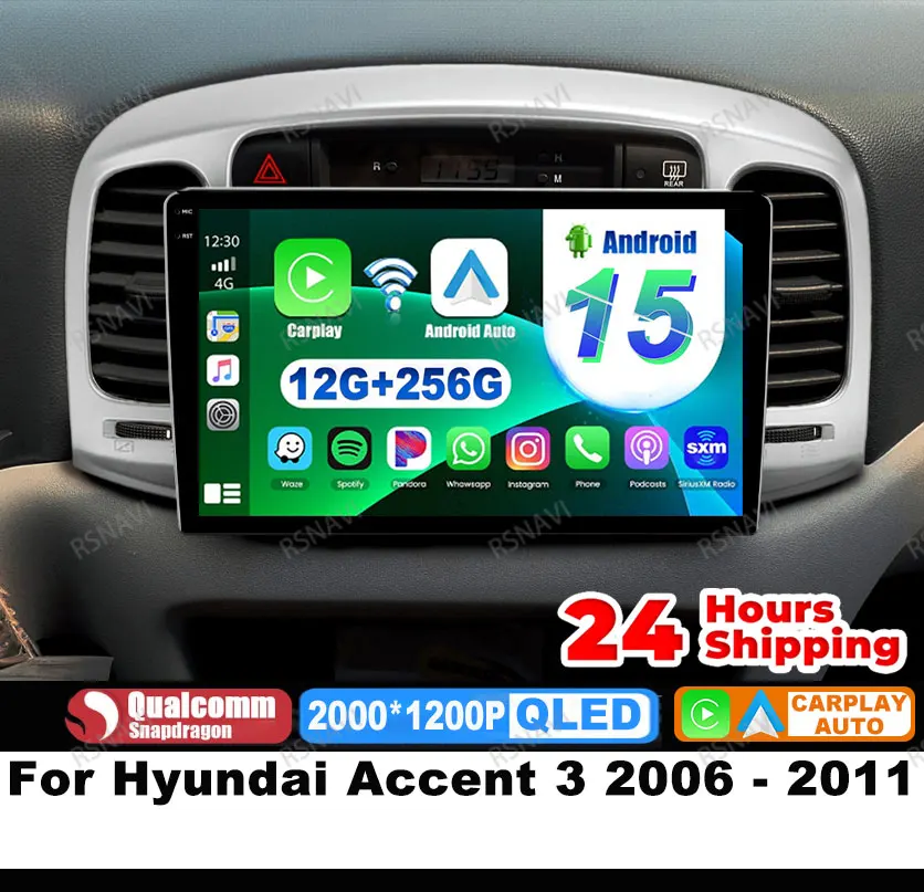 Car Radio Android 15 For Hyundai Accent 3 2006 - 2011 Viedo Player DSP DVD Autoradio 4G LTE Navigation BT 5G WIFI Head Unit GPS
Car Radio Android 15 For Hyundai Accent 3 2006 - 2011 Viedo Player DSP DVD Autoradio 4G LTE Navigation BT 5G WIFI Head Unit GPS