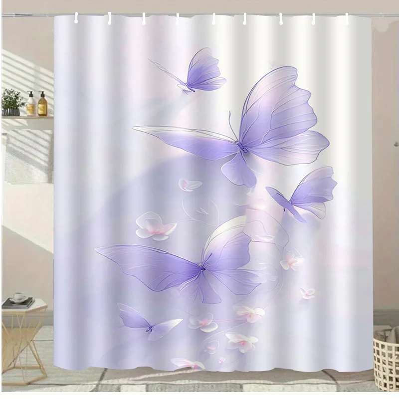 Fresh purple butterfly-shaped flowers Shower Curtain Washable Dirt-Resistant Shower Head waterproof Polyester Bath Curtain
Fresh purple butterfly-shaped flowers Shower Curtain Washable Dirt-Resistant Shower Head waterproof Polyester Bath Curtain