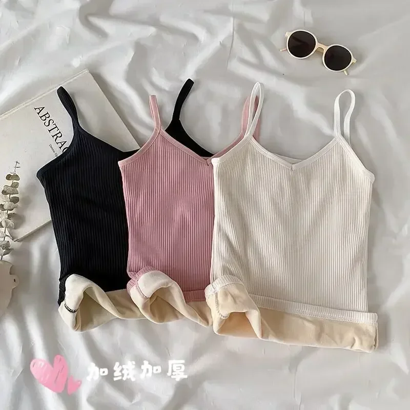 Women Winter Warm Underwear Solid Color Thermal Casual Nightwear Sexy Elasticity Female Thin Velvet T-shirt Sleeveless Tops K04
Women Winter Warm Underwear Solid Color Thermal Casual Nightwear Sexy Elasticity Female Thin Velvet T-shirt Sleeveless Tops K04